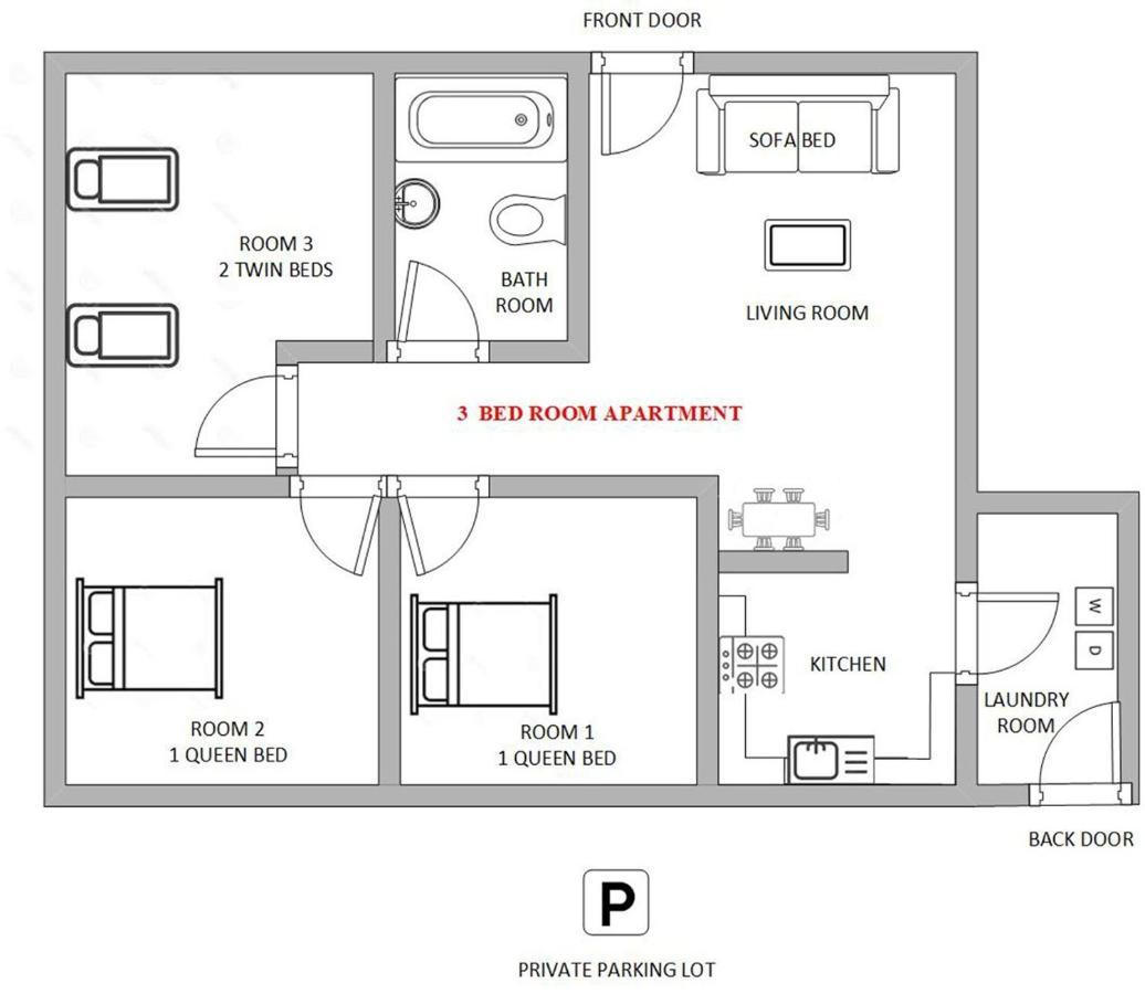 1 Or 3 Bedroom Apartment With Full Kitchen Page Exteriör bild